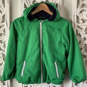 GYMBOREE Boy's Green Windbreaker Hooded Coat Rain Jacket Sz M 7-8